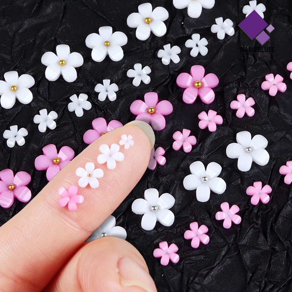 Naiveblue &gt; 6 Sekat / Set Ornamen Bunga Bahan Resin Untuk Dekorasi Nail Art / Manicure