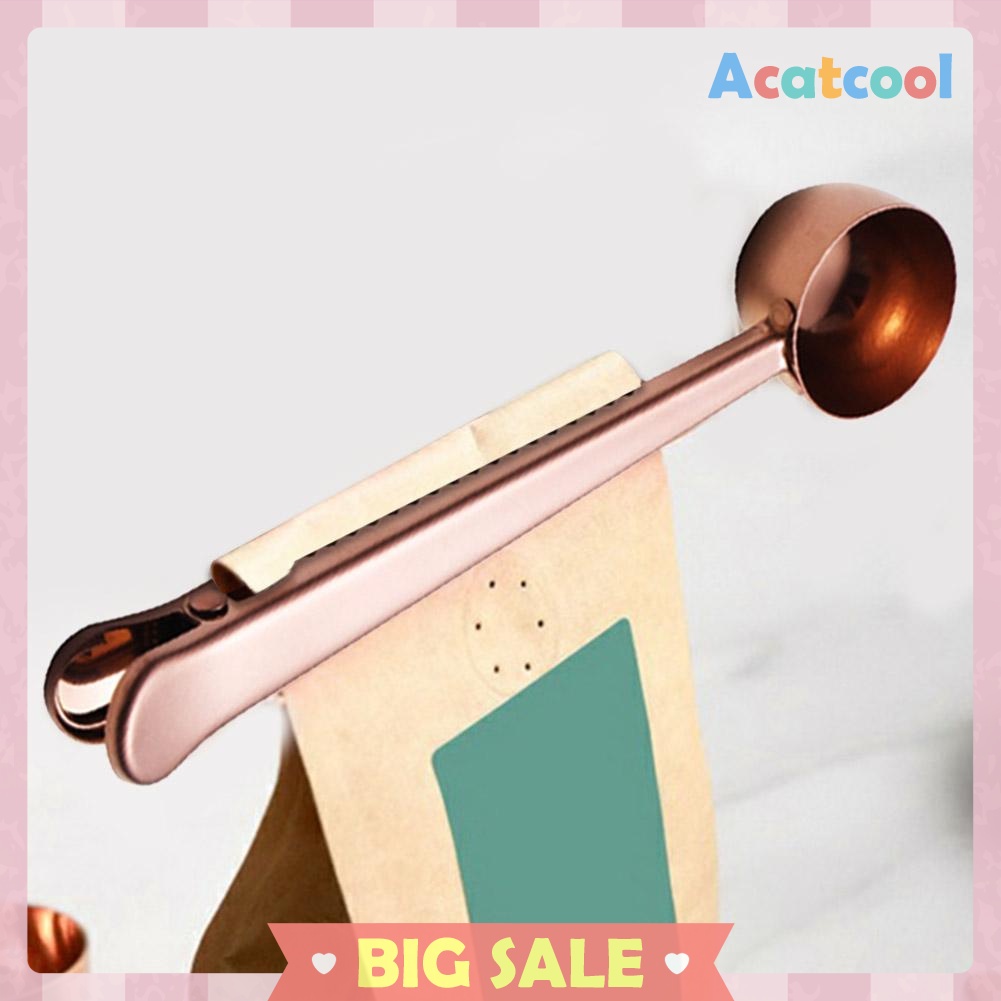 Tea Coffee Measuring Cup Scoop with Portable Bag Seal Clip Kitchen Supplies