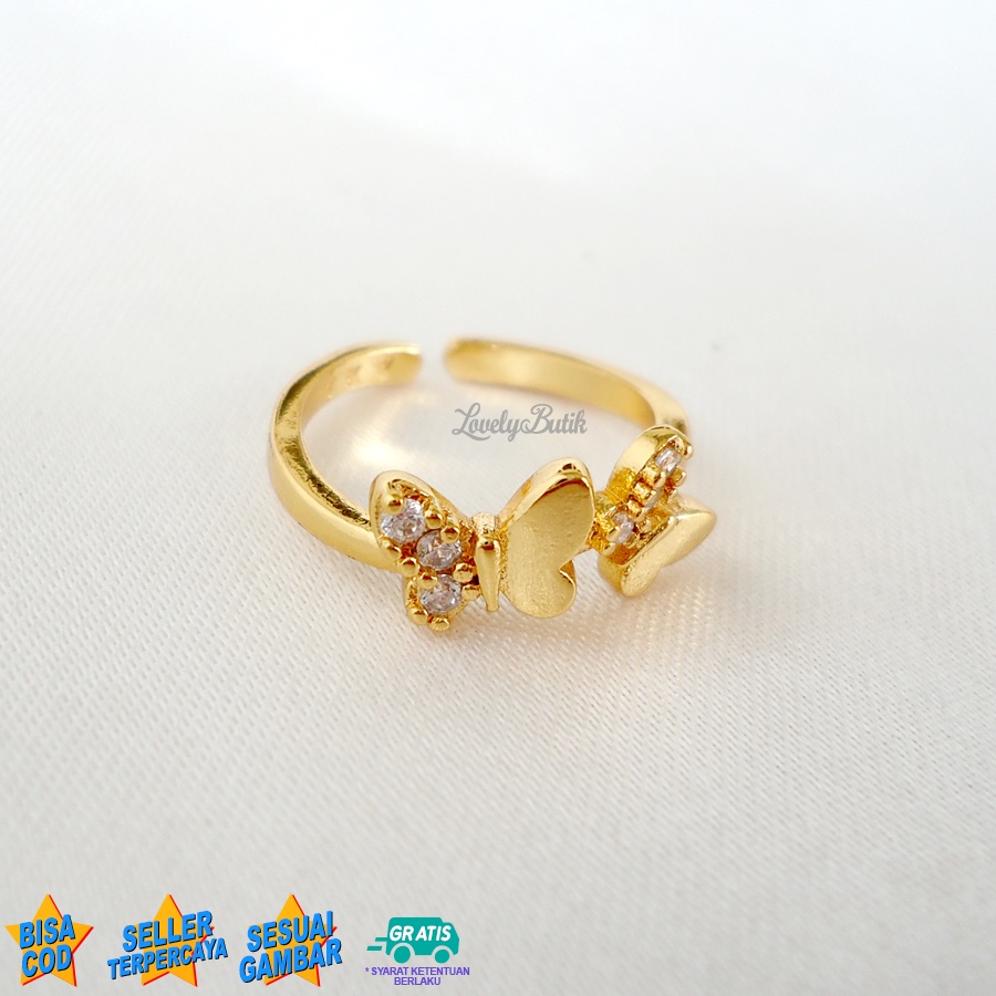 Cincin Anak Perempuan Xuping Motif Kupu Kupu Kecil Cincin Anak Balita Xuping - Lovelybutik