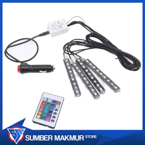 Turun Harga  LAMPU LED MOBIL LAMPU LED STRIP LAMPU LED KOLONG DASHBOARD REMOTE RGB WARNA WARNI