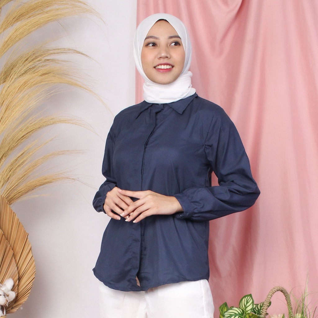 BEFAST - ZRX OOTD Atasan Blouse AYA / Blouse Keyra / Atasan Wanita Lengan Panjang / Blouse Casual / OOTD Wanita Remaja Modis / Pakain Wanita Kerja / Blouse Polos Formal / Terbaru 2022