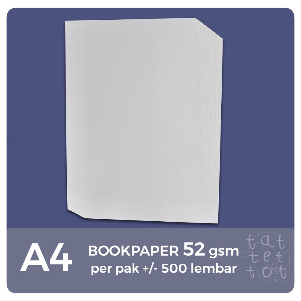 

bookpaper 52 gsm A4 210 x 297 mm imperial book paper 52 A4