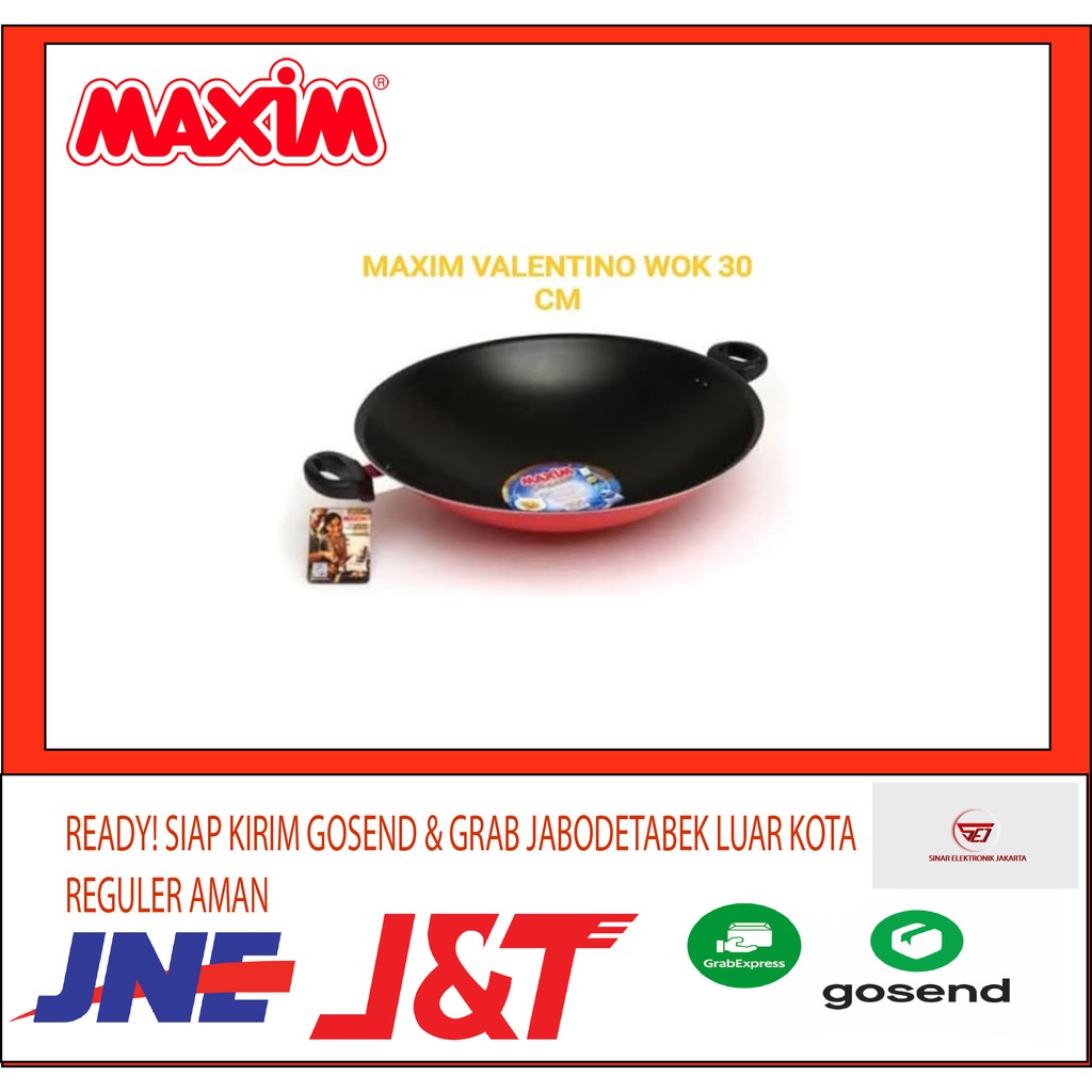 Maxim Valentino Wok 30Cm . Wajan Wok 30CM Bahan Teflon . Baru