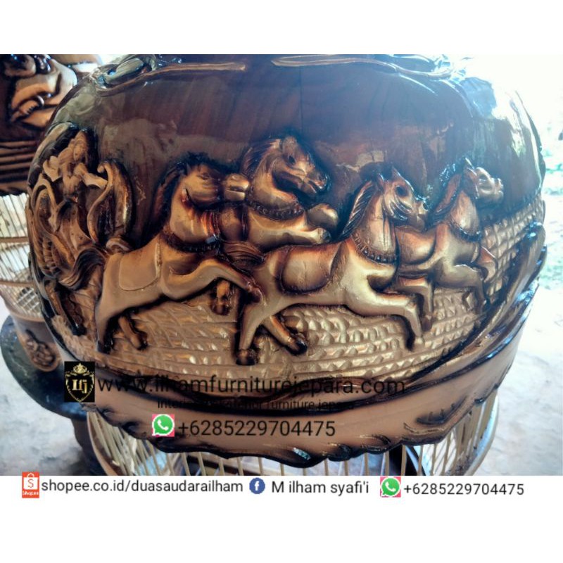 Sangkar Perkutut Ukir Kuda, Sangkar Perkutut, Sangkar Burung Perkutut