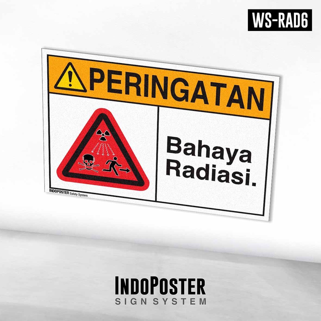 

Safety Sign Rambu K3 ANSI Peringatan Bahaya Radiasi Pengion Ionizing