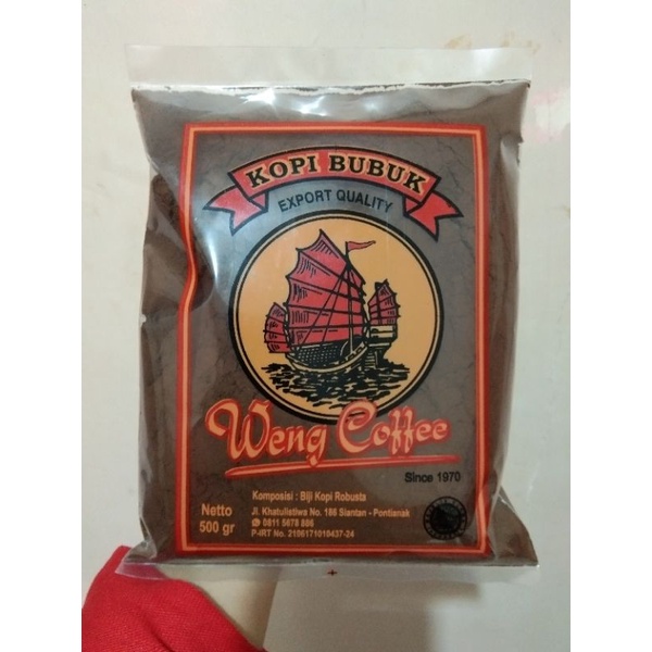 

Weng Coffee Pontianak (500g) Weng Kopi / Kopi Bubuk Export Quality / Bubuk Kopi Robusta / Kopi Kampung / Kopi Legendaris / Oleh oleh Khas Pontianak / Kopi bubuk Khas Kalbar