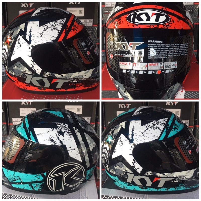 Kyt R10 #3 black/white/red black/aqua blue
