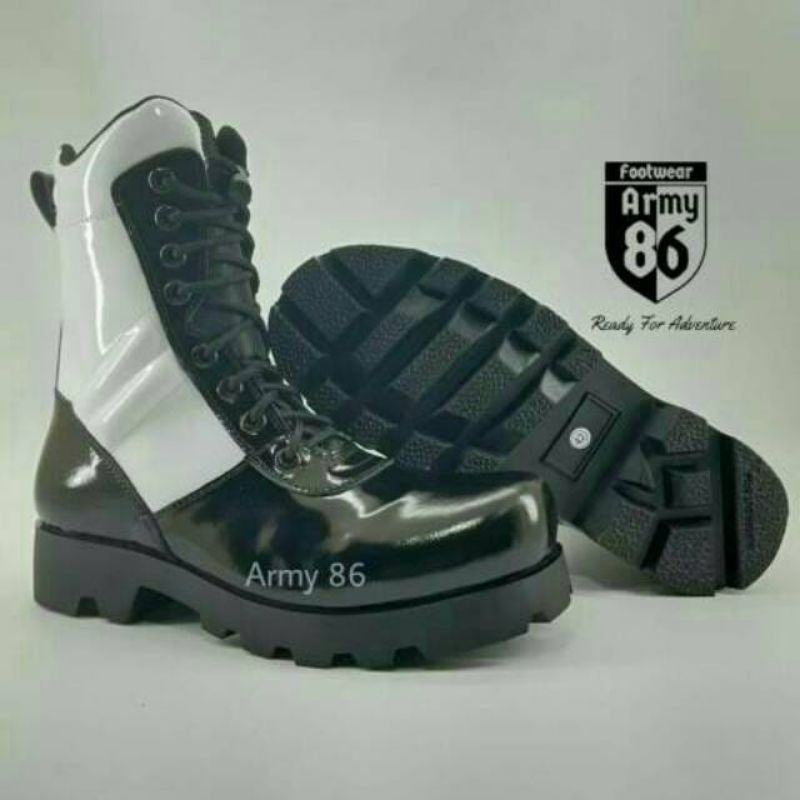 SEPATU PDL PROVOS TNI ARMY 86 KULIT SAPI ASLI MODEL KILAP SEPATU PDL DINAS LAPANGAN TNI POLRI SECURITY SATPAM