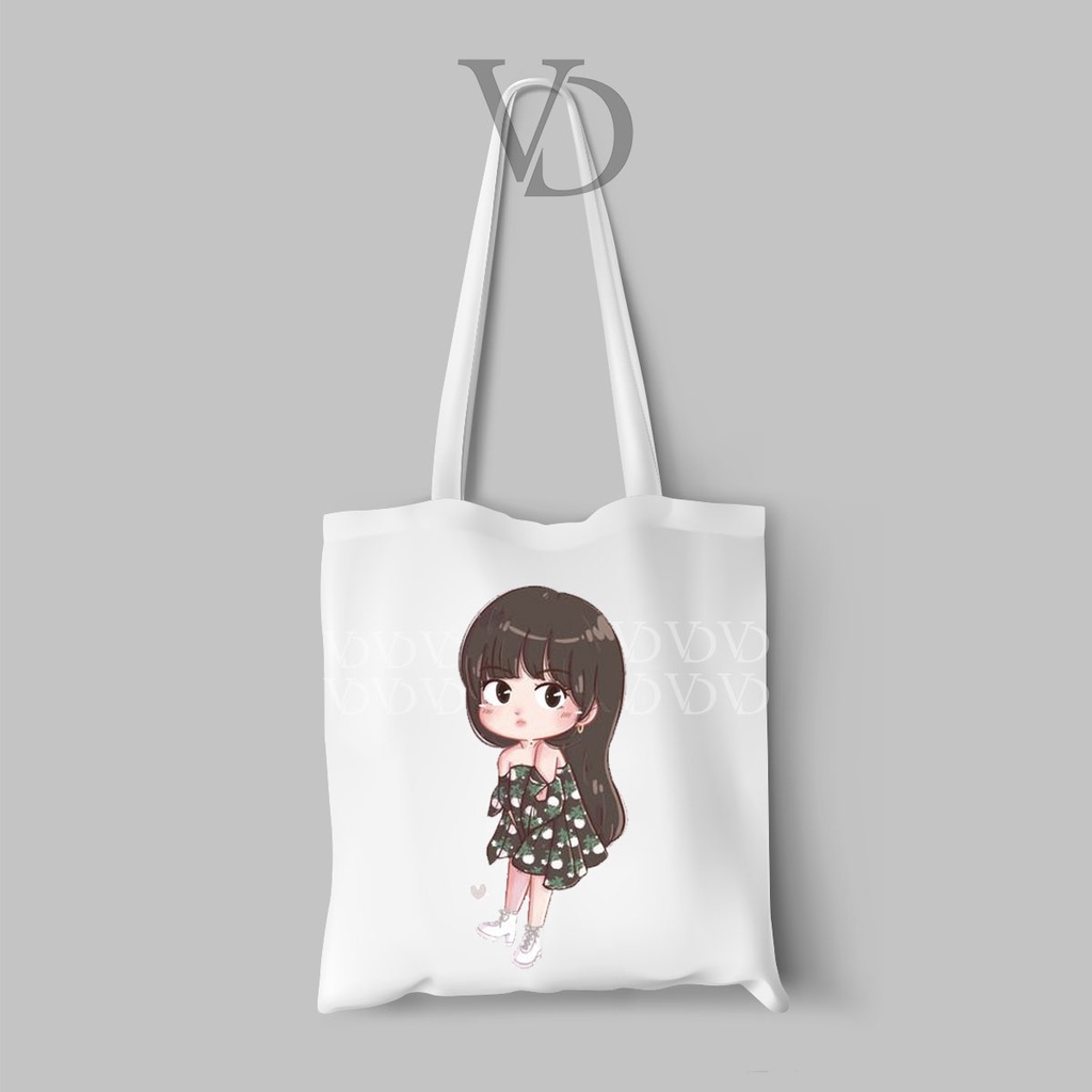 TOTE BAG KANVAS MOTIF BLACKPINK/ KPOP TOTE BAG / TAS BELANJA MOTIF KOREA / lalisa jennie jisoo rose
