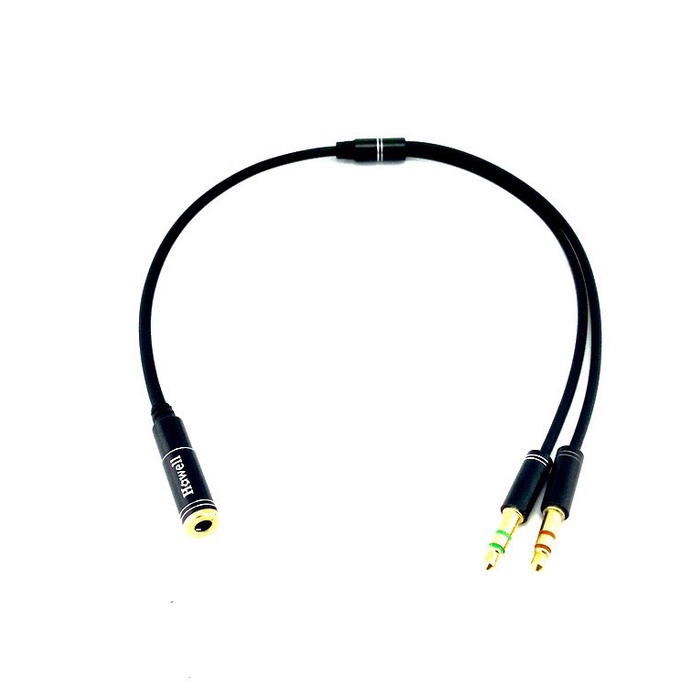 Howell Kabel Splitter Aux 3.5mm 1Female to 2Male audio + mic