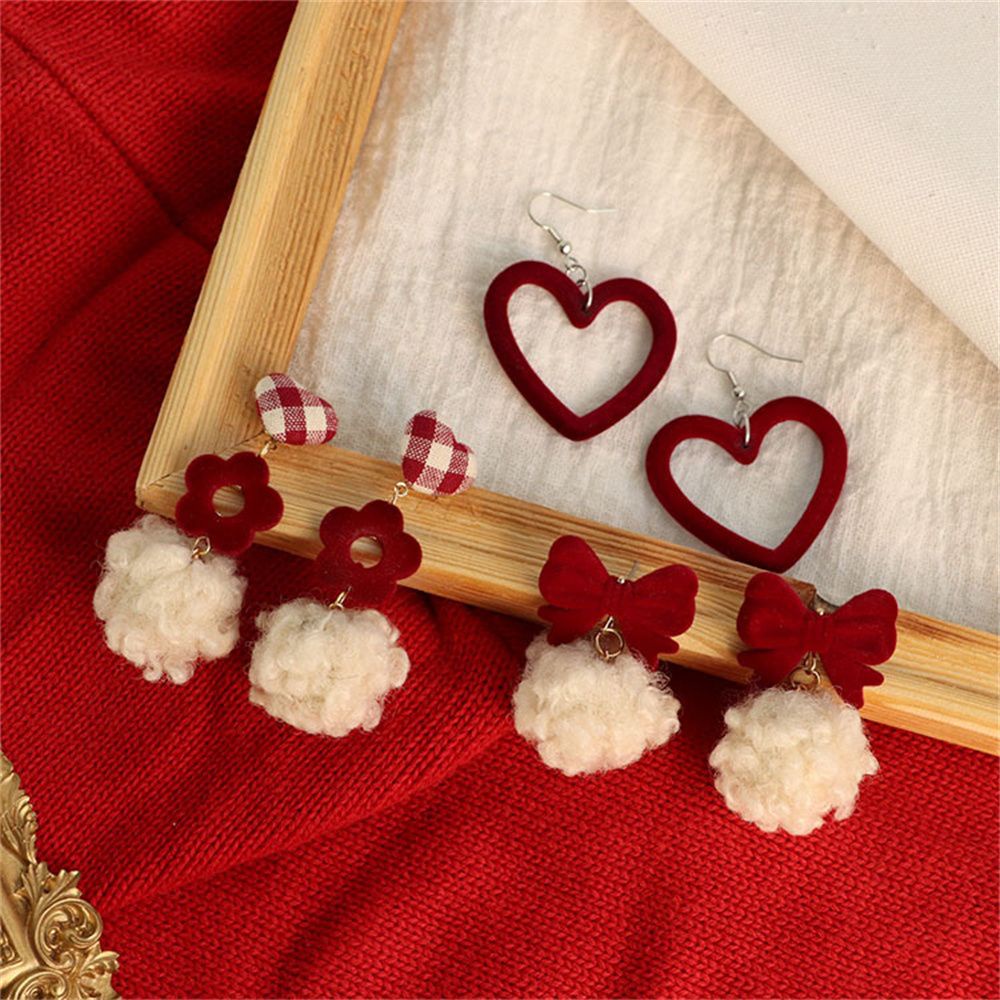 ROW Sweetly Stud Earrings Cute girl Ear Clip Christmas Earrings New Year Bow-knot Fashion Jewelry Sweet Earrings Temperament