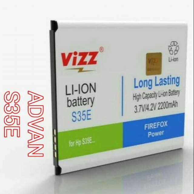 Vizz Double Power Battery Batre Baterai Vizz Advan S35E