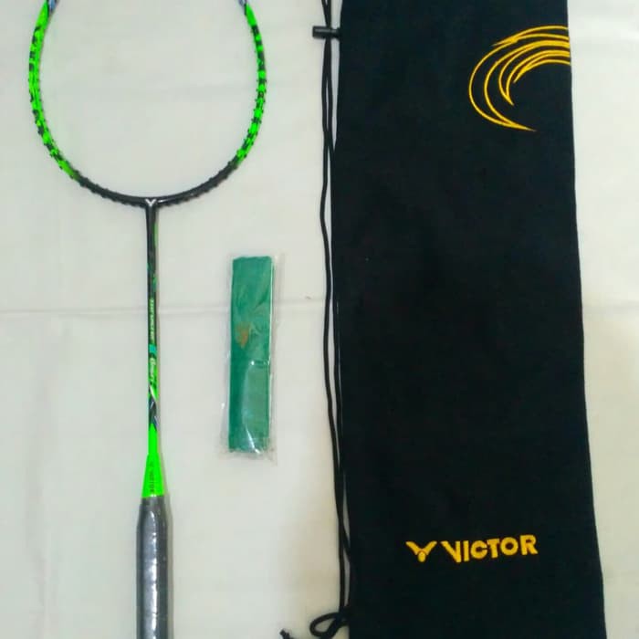Raket badminton Victor thruster k onigiri hijau free tas senar dan gri