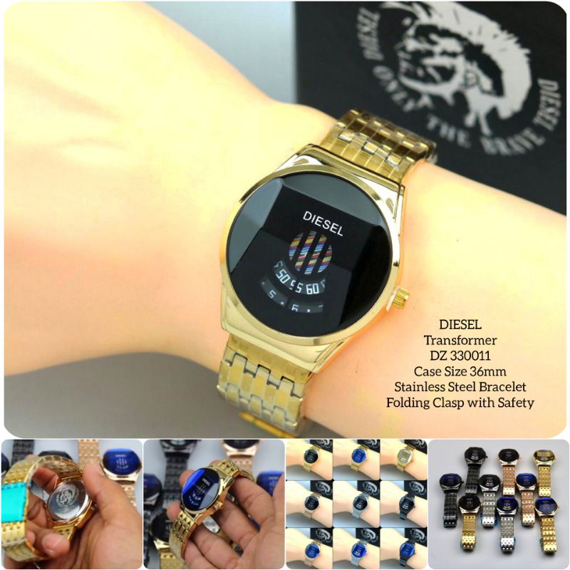 Jam Tangan Analog Wanita Diesel Transformer Stainless Steel Folding Clasp with Safety