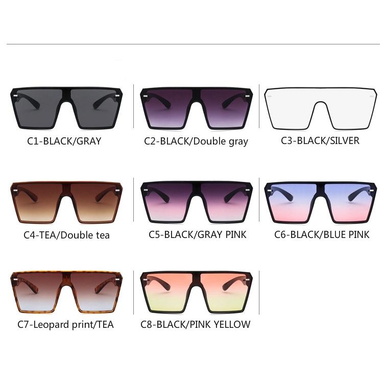 European and American one-piece large-frame square fashion personality all-match sunglasses