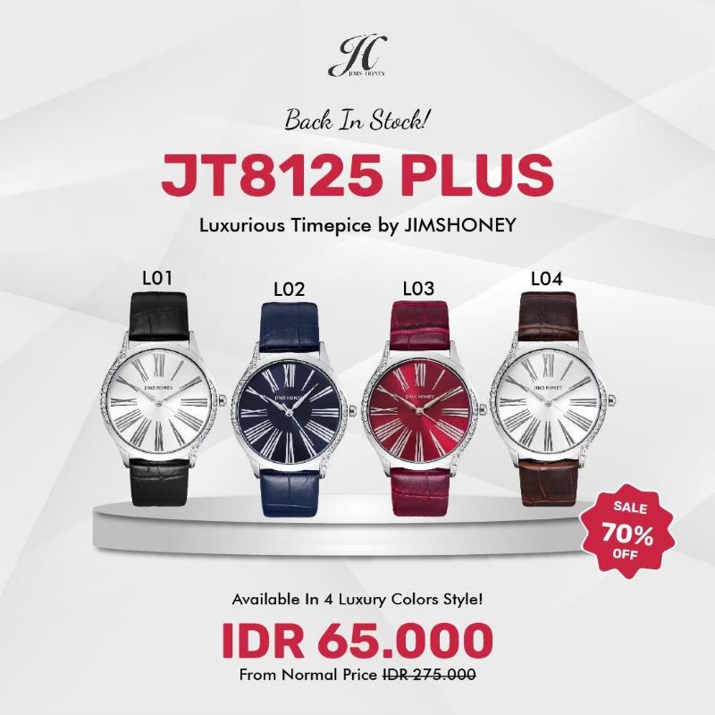Jims Honey - JT 8125+ Jam Tangan Wanita 8125plus Jims Honey Free Box Exclusive
