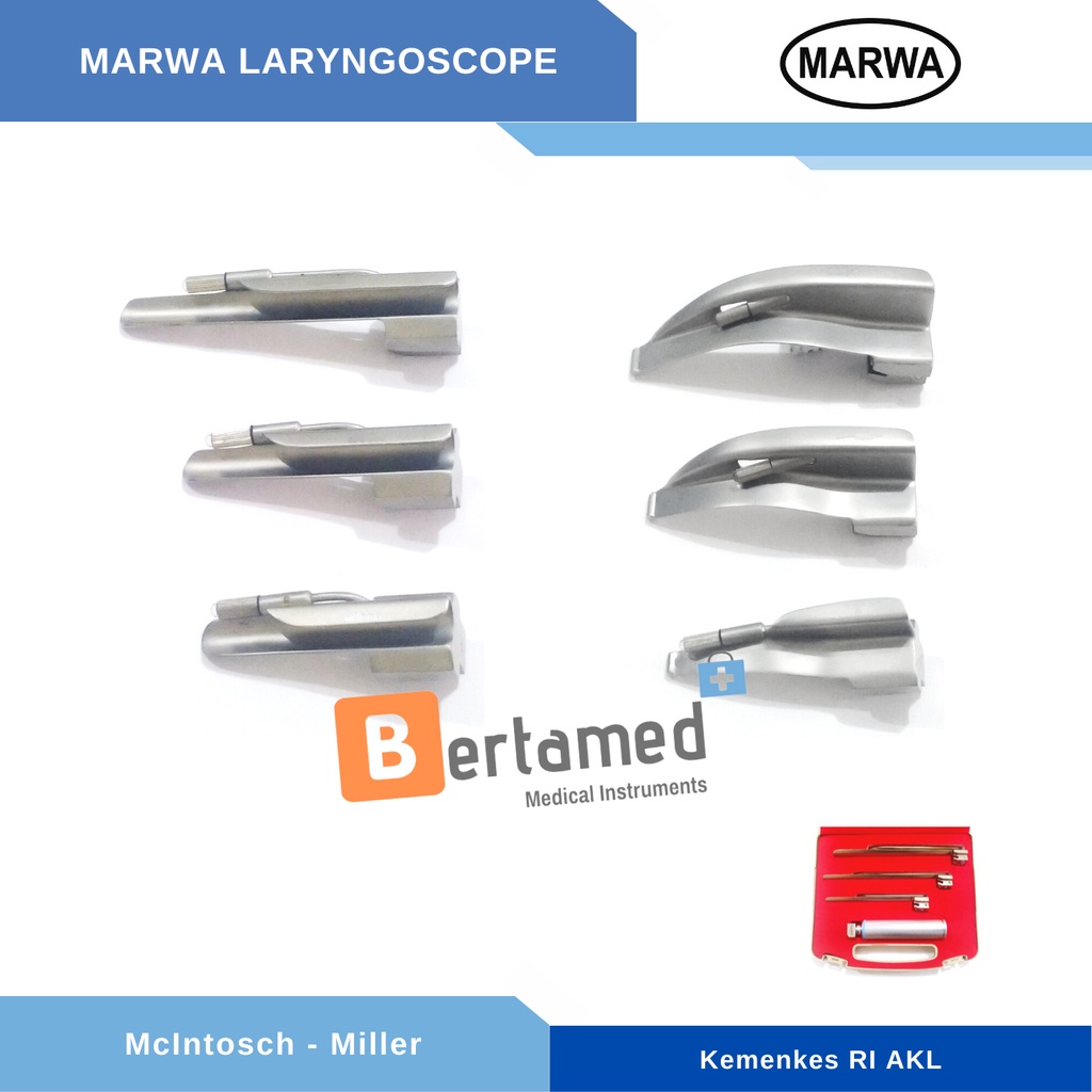 Mc Intosh Laryngoscope - Miller Laryngoscope / Laryngoscope Bayi Anak Dewasa / Laringoskop