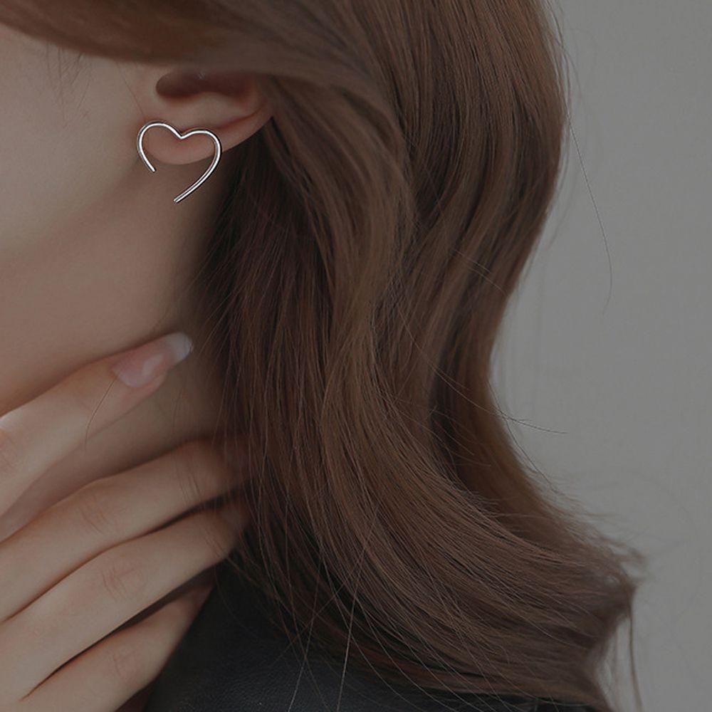 Mxbeauty Anting Wanita Keren Geometris Prancis Warna Perak Temperamen Tembaga Gaya Korea Ear Stud