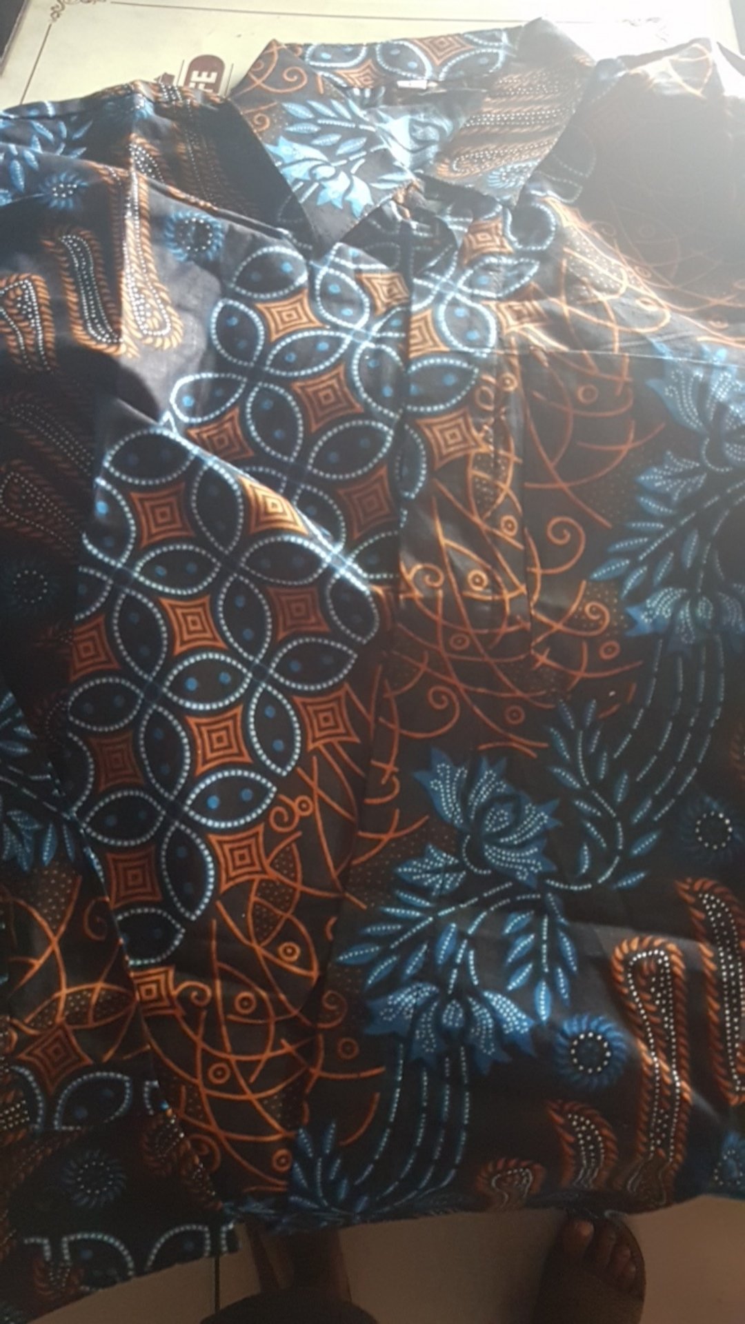Seno Kawung Biru Kemeja Batik Pria Lengan Panjang M L Xl Xxl