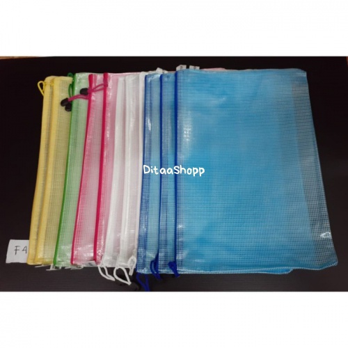 

Map Zipper Jaring Folio Per Lusin | Map Plastik Resleting | Atk 074