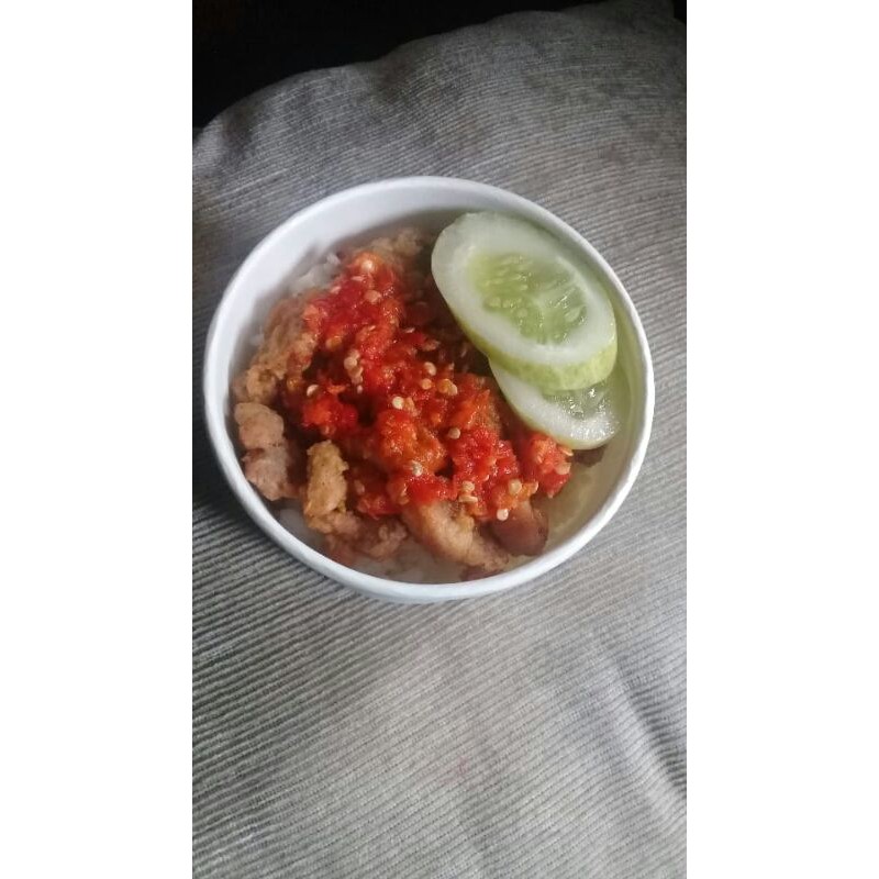 

ricebowl ayam sambal geprek