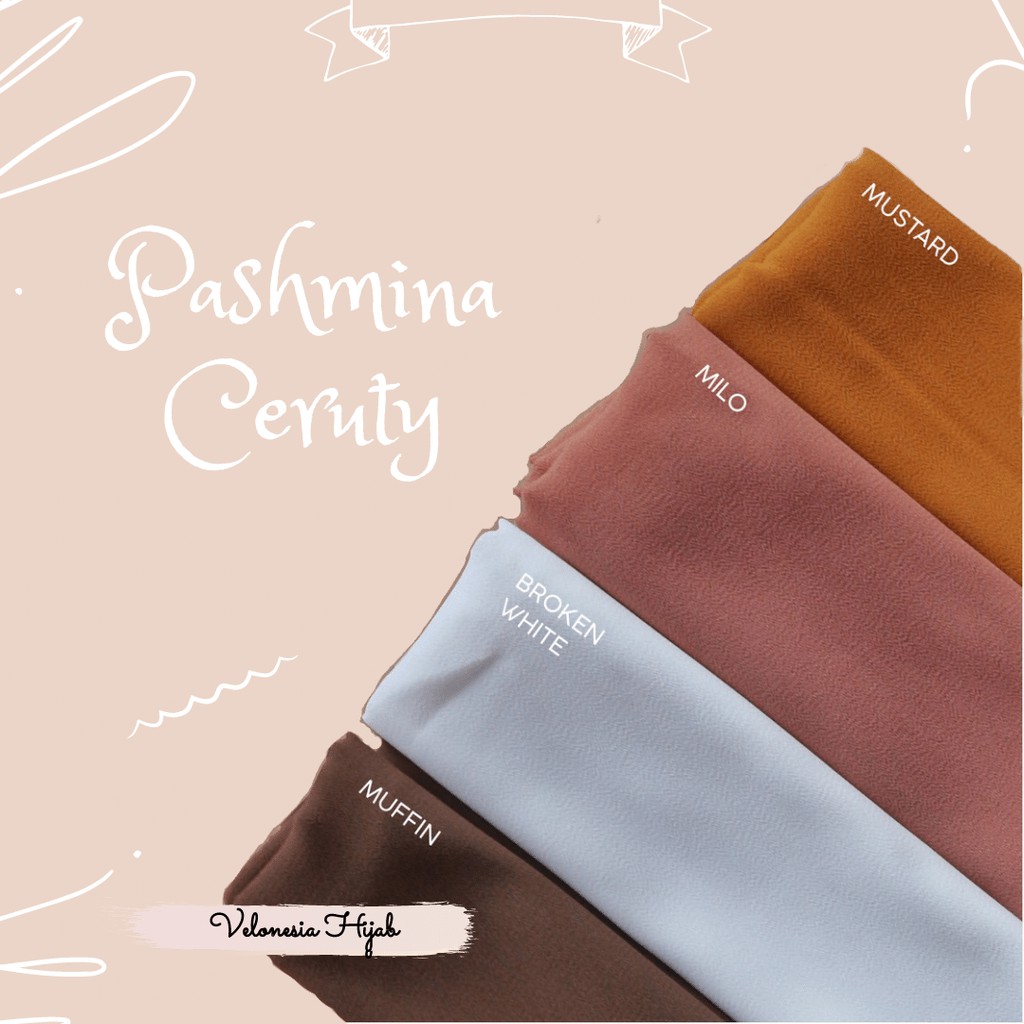 Pashmina Ceruti Babydoll 175x75 Pashmina Bahan Ceruti Babydoll Tepi Jahit Ceruti Pashmina Babydoll