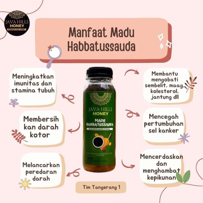 JAVAHILLS HONEY GRATIS SENDOK KAYU / MADU HABBATS / MADU HABBATUSSAUDA JAVAHILLS HONEY / HABBATUSSAUDA / THIBUN NABAWI