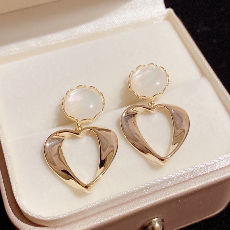 Anting Tusuk Sterling silver 925 Model Hati hollow Gaya Vintage Untuk Wanita