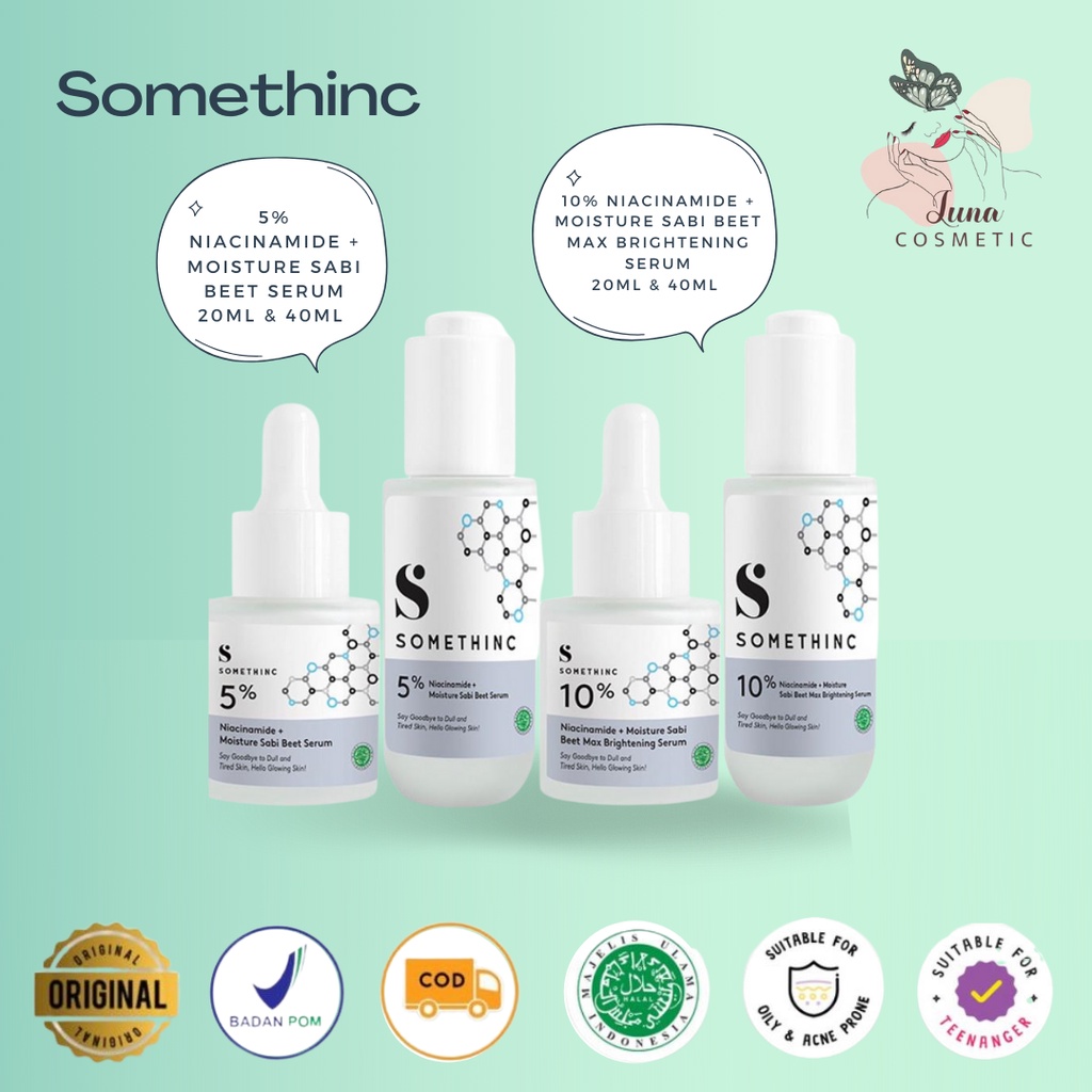 SOMETHINC 5% Niacinamide + Moisture Sabi Beet Serum / 10% Niacinamide + Moisture Sabi Beet Max Brightening Serum 20ml 40ml