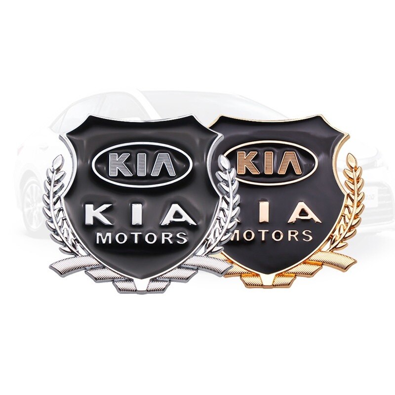 2pcs Stiker Badge Metal Untuk Pintu / Jendela Mobil Kia