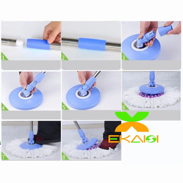 Ekaisi Tongkat pel spin mop / gagang pel spin mop +kain pel