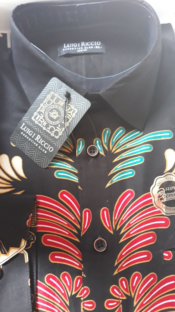 Luigi Riccio Kemeja Batik Pria Gold Series Lsr03.03