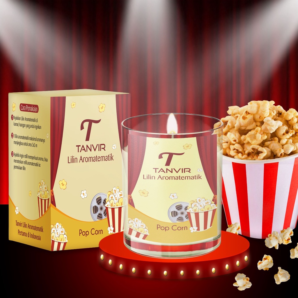 LILIN POP CORN TANVIR AROMATHERAPY TEMATIK RUANGAN SEGAR 60 GR SCENTED CANDLE POPCORN BIOSKOP