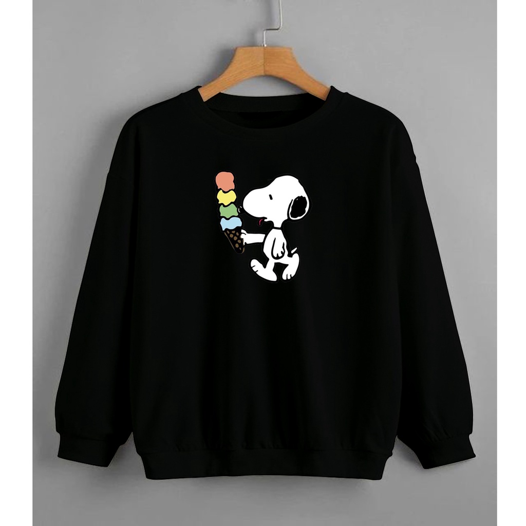 CALVIERO SHOP - BAJU SWEATER WANITA ATASAN SNOPPIY ICE CREAM SWEATER DEWASA BRAND ANIME SWEATER HODDIE FASHION CITAYEM SCBD FASHION WEEK FASHION VIRAL TIKTOK