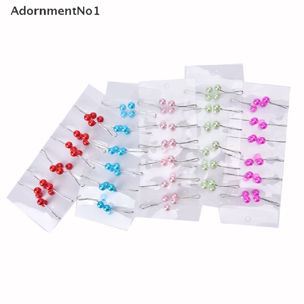 (AdornmentNo1) 12pcs / Set Bros / Pin Aksen Mutiara Imitasi Untuk Aksesoris Scarf / Hijab Wanita