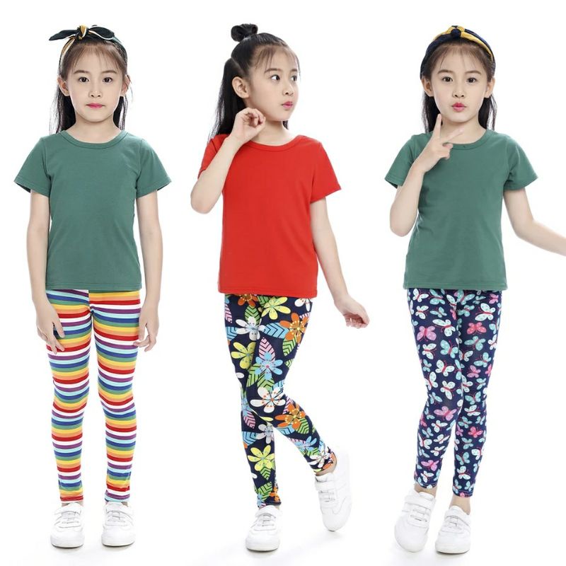 Legging Anak Lokal Spandek Motif Ukuran XS - XXL Leging Usia 1-13 Tahun