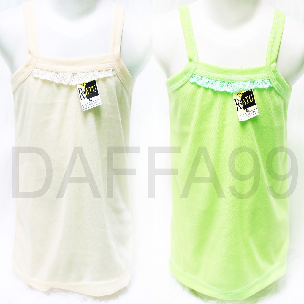 Kaos Dalam Anak/ Singlet Anak TK - SD dan Balita Warna Size M L XL 3L Aksen RENDA