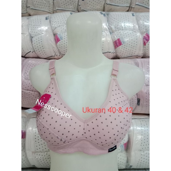 BH JUMBO SPORT BRA TANPA KAWAT TANPA BUSA MURAH POKADOT BINTIK (bh caresby bintik)