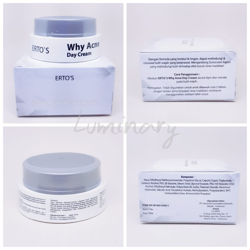 [ ERTOS ] WHY ACNE DAY CREAM - ERTO'S WHY ACNE DAY CREAM - KRIM PAGI