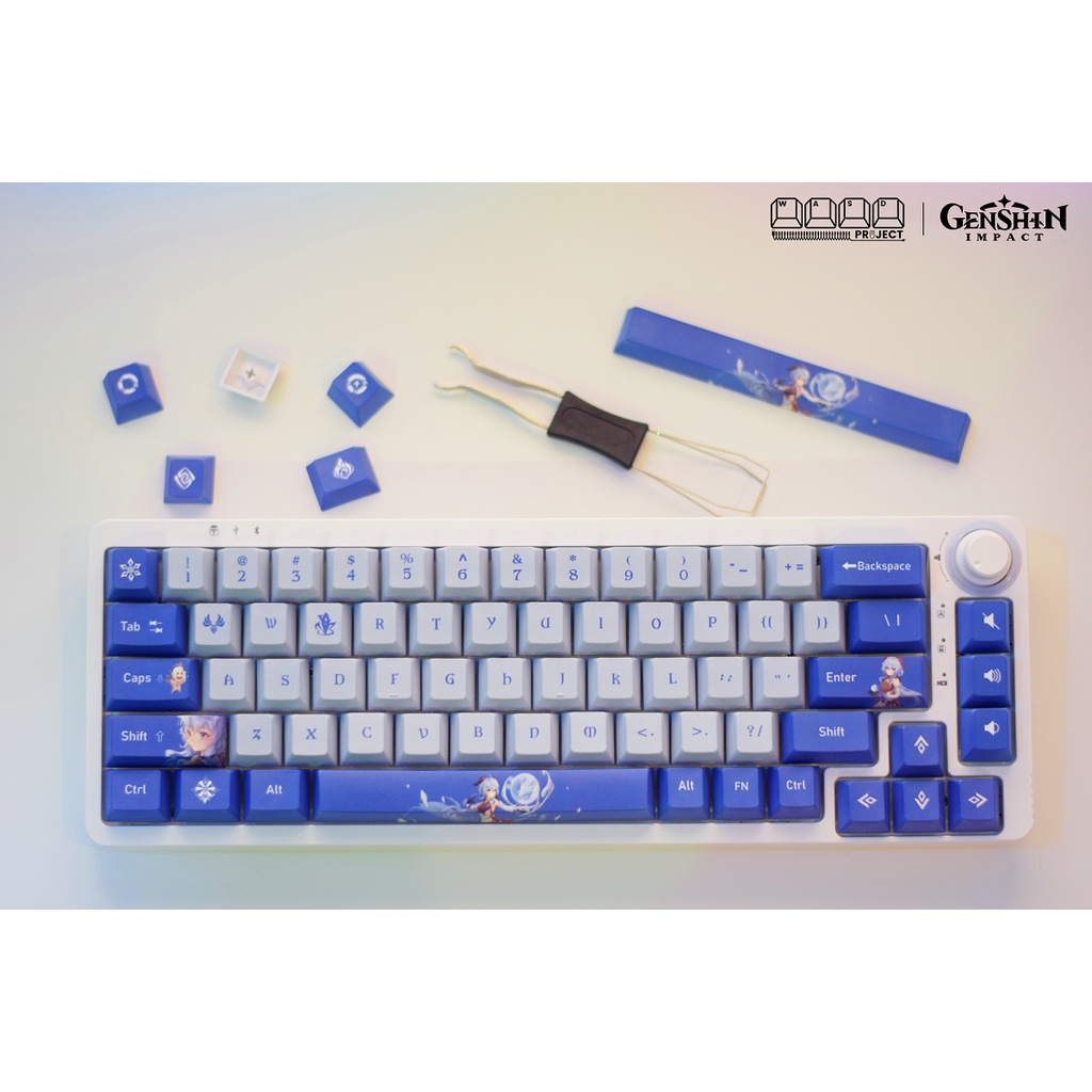 Genshin Impact Ganyu Keycaps Set | PBT Dye Sub | Cherry Profile | 120 Keys