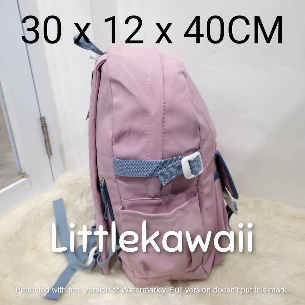 LK/Tas Ransel Laptop Backpack Sekolah Fashion Anak Remaja Kantong Gesper Mumubag Import