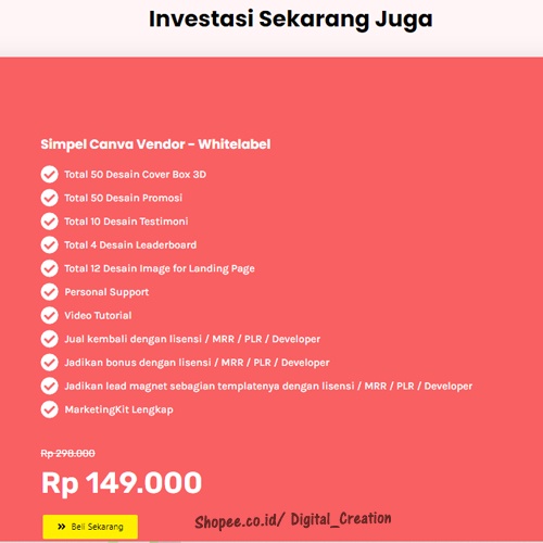 Simpel Canva Vendor Lisensi Whitelabel - Smart Vendor Kit Kumpulan Template Canva Bonus Canva Pro