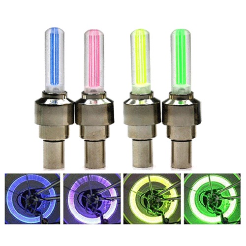 Bike Car Tyre Neon Wheel LED Tutup Pentil LED Ban Motor - Merah Muda