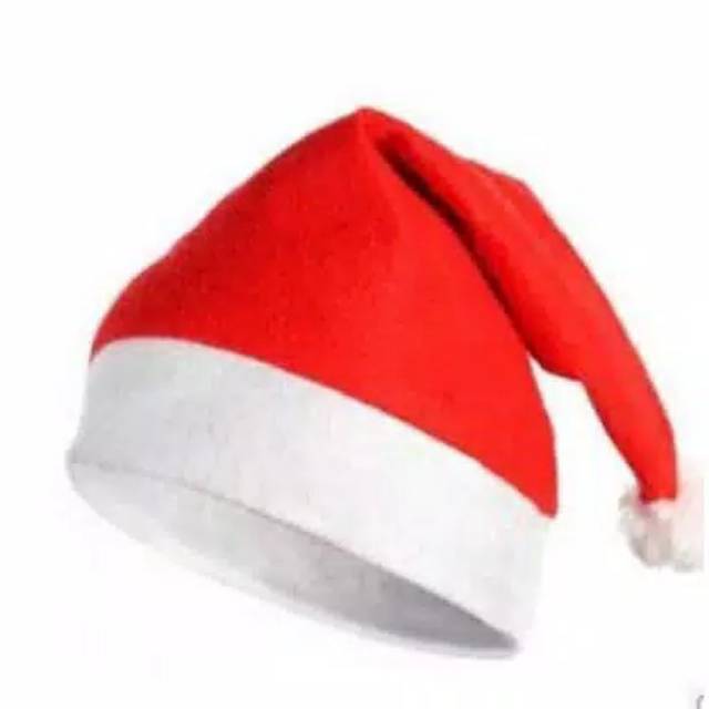 Topi santa dewasa bahan flanel / felt