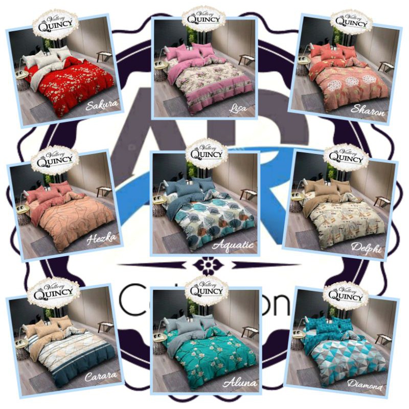 Bedcover Set Valery Quincy 180x200 Motif Minimalis Modern