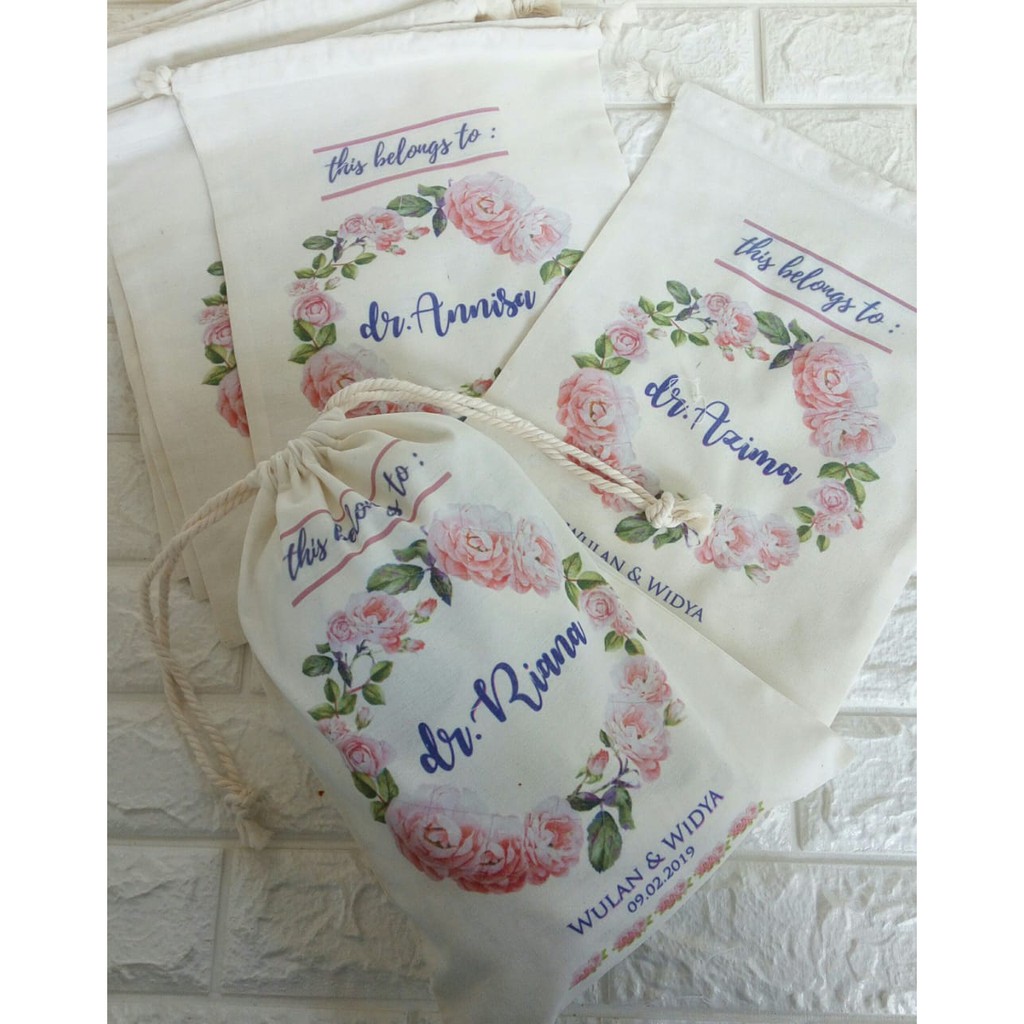 

Souvenir Bridesmaid Pouch Serut Blacu Murah UK. 25 X 35