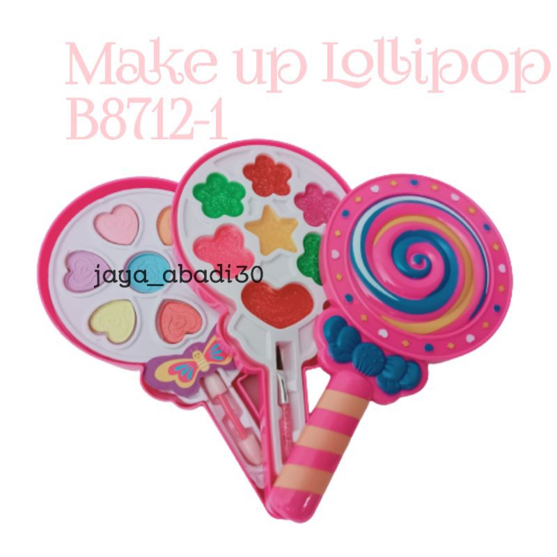 Mainan anak beauty set alat make up Lollipop susun kemasan dus bisa dipakai dibilas air hilang B8712