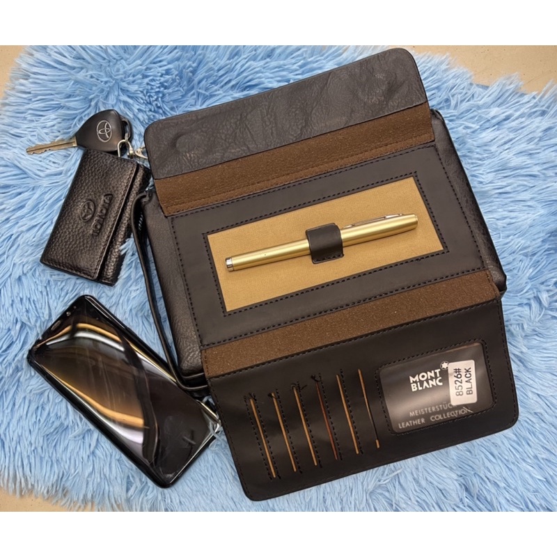 Handbag Montblanc 8526 Clutch tangan model gagang+fena pria&amp;wanita