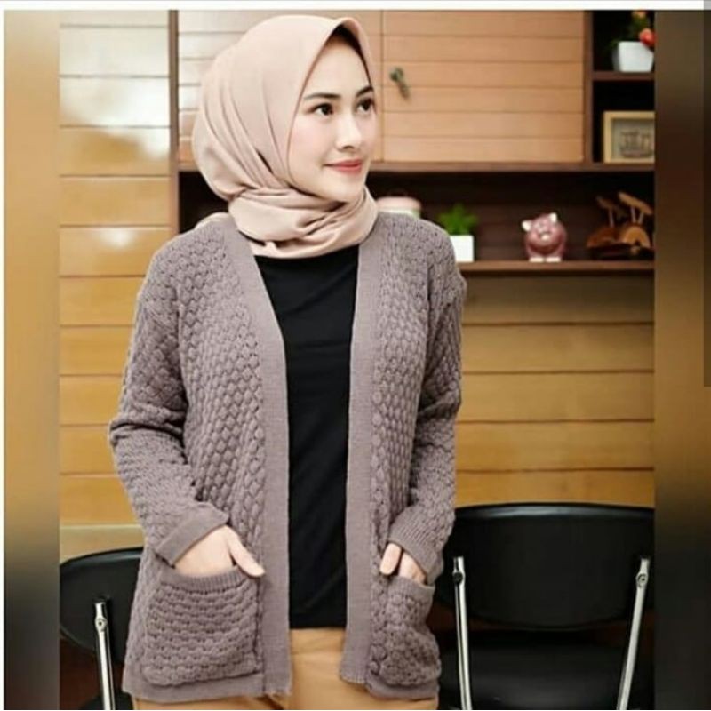 Freya Pocket Popcorn Cardi - outer rajut