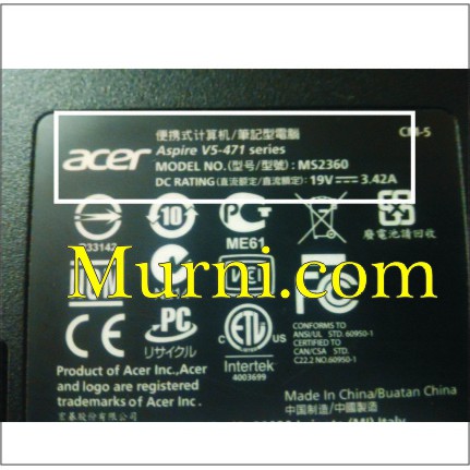 adaptor charger laptop acer aspire v5-471 series original asli